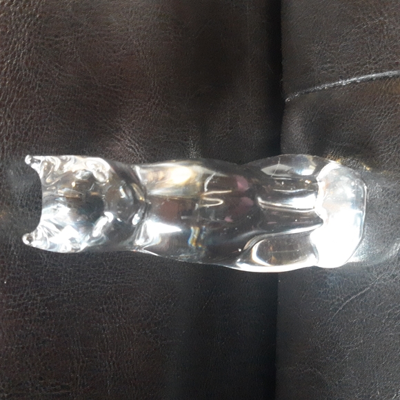 Reijmyre Kristall Sweden Cat Clear Art Glass Figurine Paperweight - Picture 5 of 5